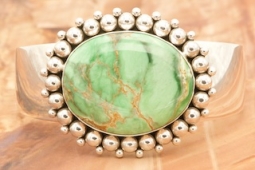 Artie Yellowhorse Genuine Nevada Variscite Sterling Silver Bracelet